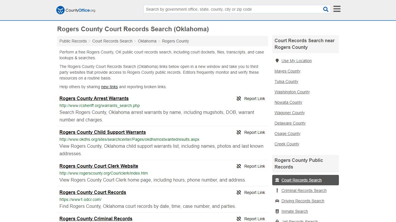 Court Records Search - Rogers County, OK (Adoptions, Criminal, Child ...